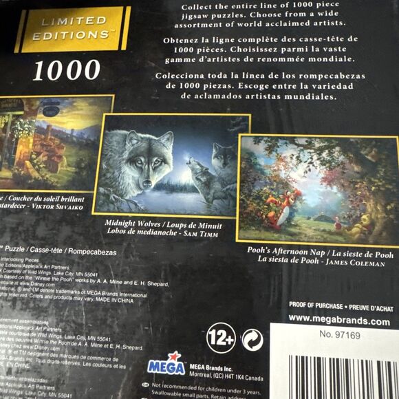 "Midnight Wolves" 1000 Piece Puzzle Sam Timm Mega Brand Limited Edition New - Picture 5 of 5